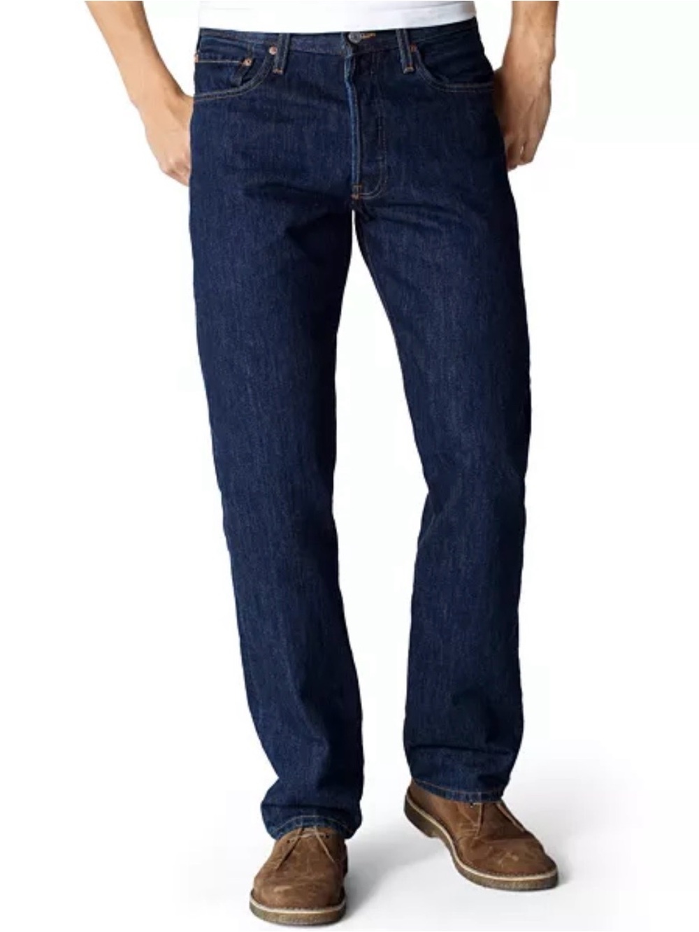 Levi’s Men's Original 501 Straight Leg button fly Dark Blue Jeans, size 42x30